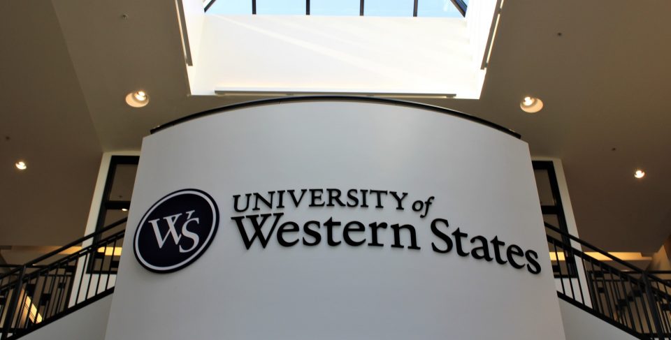 UWS logo in entrance