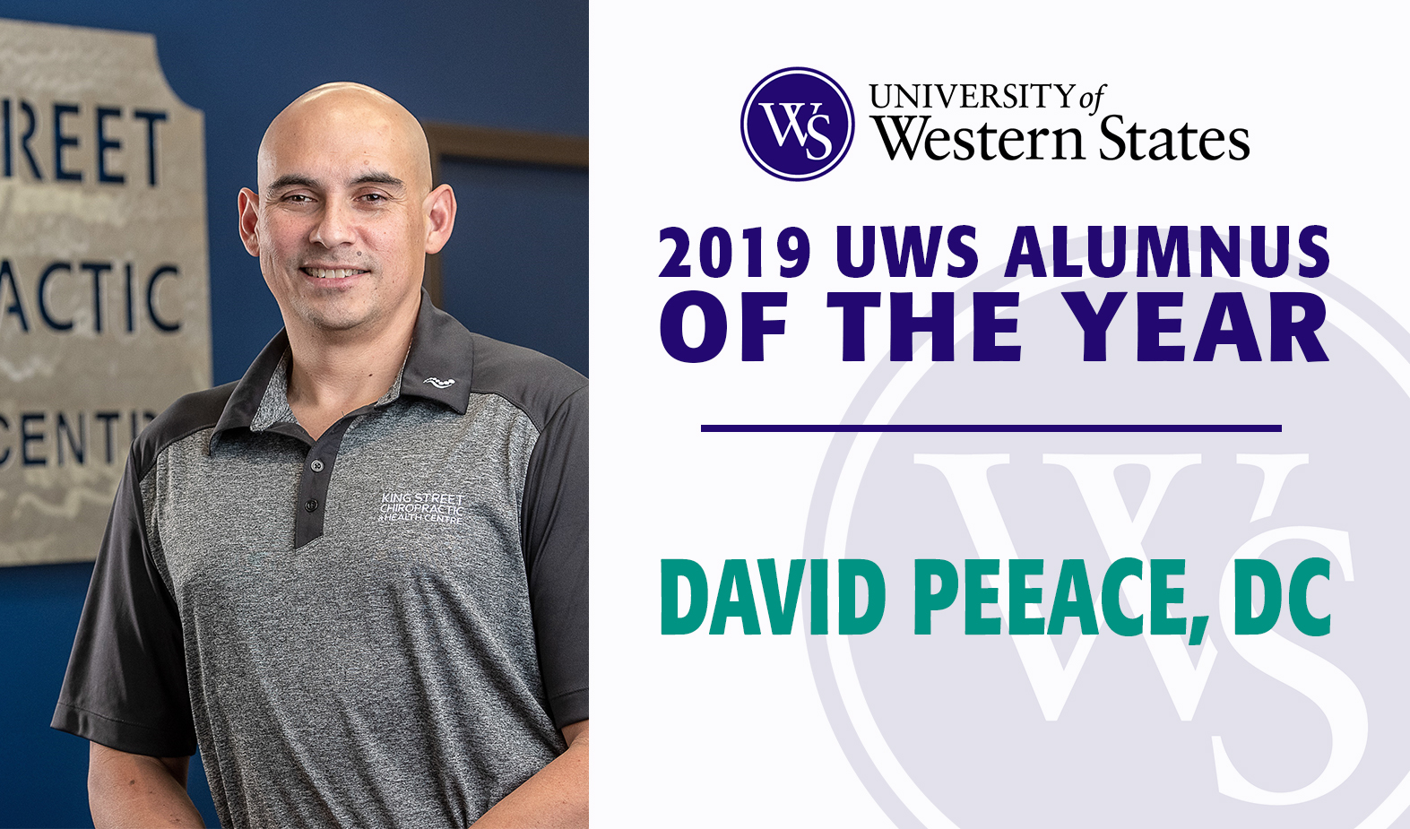 David Peeace, 2019 alumnus of the year