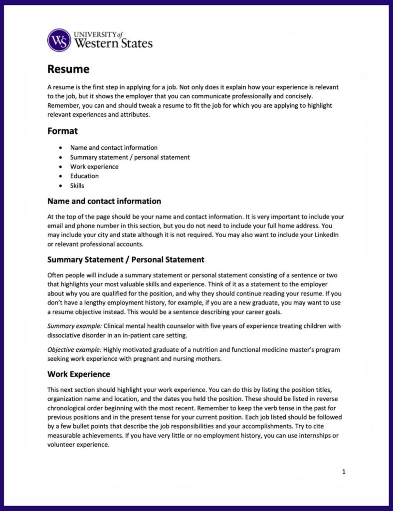 Resume Guide PDF