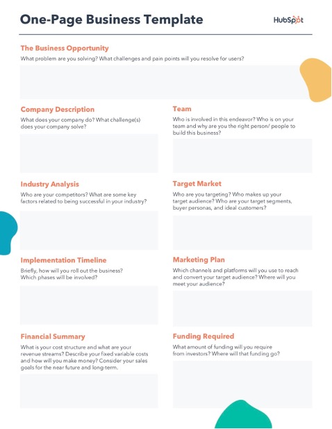 One-Page Business Template